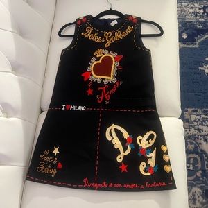 Dolce Gabbana black linen dress